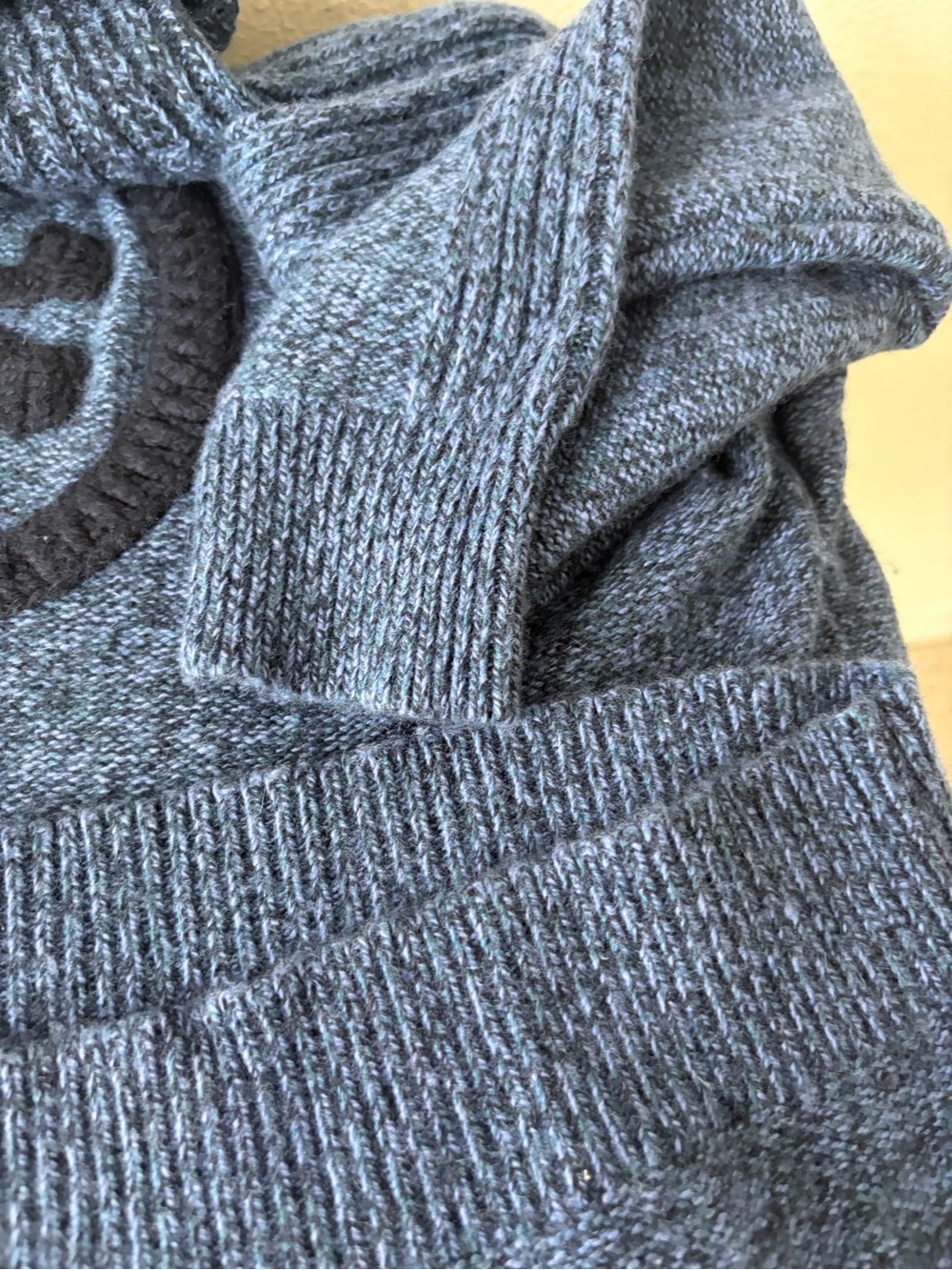 Tory Burch Slate Blue Turtleneck Sweater with Logo M - Picture 17 of 17